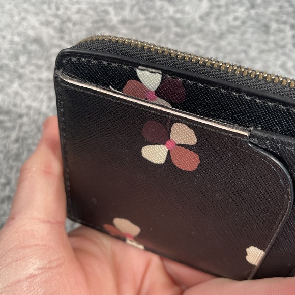 Kate Spade Floral l-zip Card Holder Dusk Buds W/ Keychain Small Wallet - Picture 16 of 16